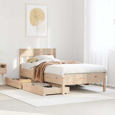 Bedframe zonder matras massief grenenhout 90x200 cm