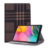 Geruite textuur horizontale Flip lederen case voor Galaxy tab S5e 10 5 T720/T725 met houder & kaartsleuven & portemonnee (koffie)