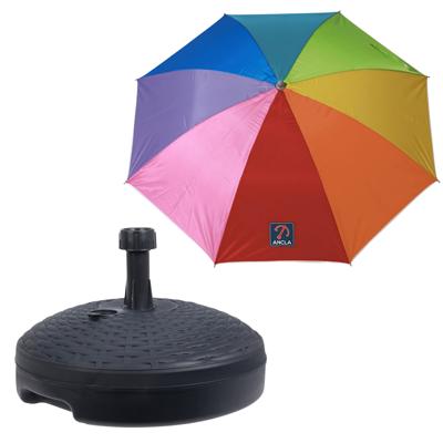 Tuin parasol Summertime - met vulbare parasolvoet in antraciet - multi kleuren - D240 cm
