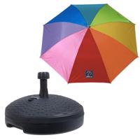 Tuin parasol Summertime - met vulbare parasolvoet in antraciet - multi kleuren - D240 cm