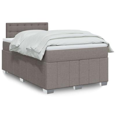 Boxspring met matras stof taupe 120x190 cm