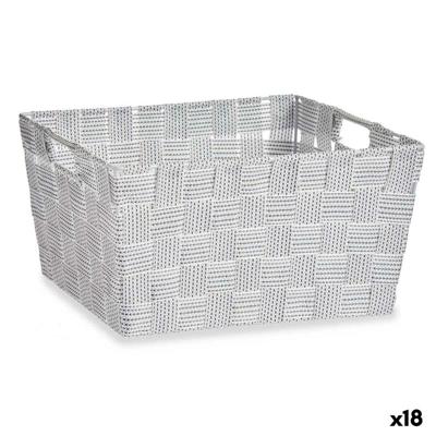 Veelzijdige mand Kipit Wit Polyester Stof Vlechten (18 Stuks)