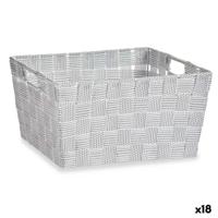 Veelzijdige mand Kipit Wit Polyester Stof Vlechten (18 Stuks)
