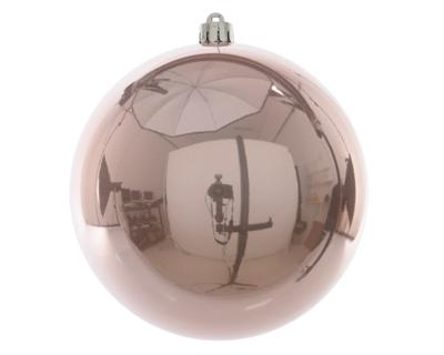 Kerstbal plastic emaille/200mm/poeder roze - Ksd