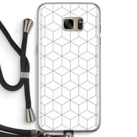 Zwart-witte kubussen: Samsung Galaxy S7 Edge Transparant Hoesje met koord