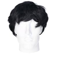 Verkleedpruik voor heren - zwart - Seventies/popster/sixties/surfboy - Carnaval - kort haar