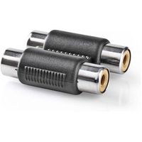 Stereo-Audioadapter | 2x RCA Female - 2x RCA Female | Zwart
