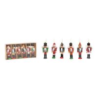 Kersthangers/ornamenten - notenkrakers 6x st - 9 cm - hout - Kersthangers - thumbnail