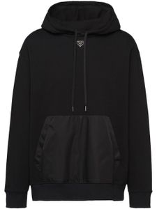 Prada hoodie en polaire à logo triangle - Noir