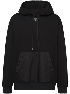 Prada hoodie en polaire à logo triangle - Noir