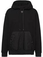 Prada hoodie en polaire à logo triangle - Noir - thumbnail