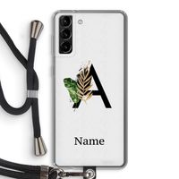 Charcoal Flora: Samsung Galaxy S21 Plus Transparant Hoesje met koord