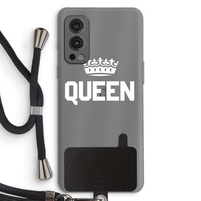 Queen zwart: OnePlus Nord 2 5G Transparant Hoesje met koord