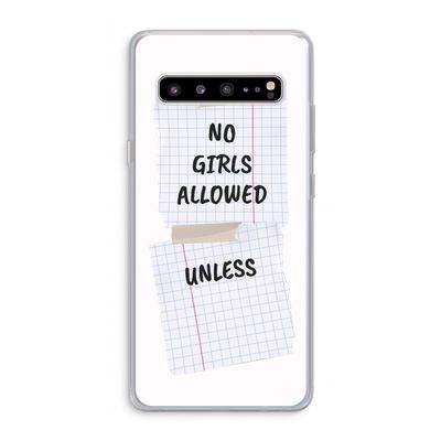 No Girls Allowed Unless: Samsung Galaxy S10 5G Transparant Hoesje
