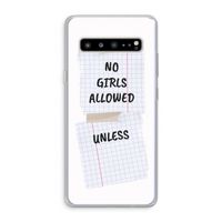 No Girls Allowed Unless: Samsung Galaxy S10 5G Transparant Hoesje