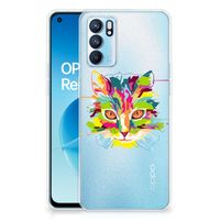 OPPO Reno 6 5G Telefoonhoesje met Naam Cat Color - thumbnail