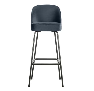 WOOOD Barstoel 'Vogue' Velvet, kleur Teal (zithoogte 79cm)