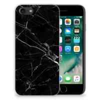 iPhone SE 2022 | SE 2020 | 8 | 7 | TPU | Siliconen hoesje | Marmer Zwart - Origineel Cadeau Vader