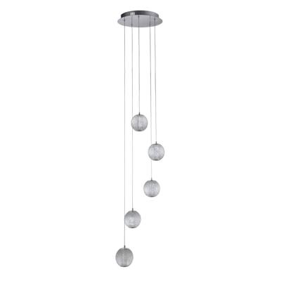 Searchlight 5-lichts hanglampAllure chroom rond - 51481-5CC