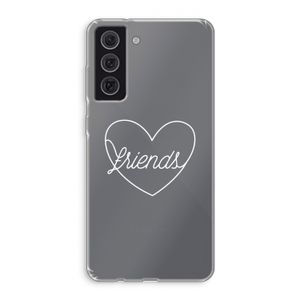 Friends heart pastel: Samsung Galaxy S21 FE Transparant Hoesje
