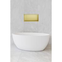 Hotbath &More Inbouwnis - 30 x 60 x 10 cm - met LED-verlichting - Geborsteld Messing PVD