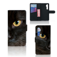 Xiaomi Mi Note 10 Lite Telefoonhoesje met Pasjes Zwarte Kat - thumbnail