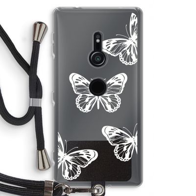 White butterfly: Sony Xperia XZ2 Transparant Hoesje met koord