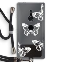 White butterfly: Sony Xperia XZ2 Transparant Hoesje met koord