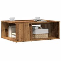 Salontafel 90x67x33 cm bewerkt hout oud houtkleurig - thumbnail