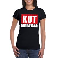 Foute oud en nieuw t-shirt kut nieuwjaar zwart voor dames