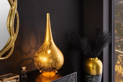 Handgemaakte vloerlamp ORIENT LIVING 50cm goud ijzer druppelvorm - 44898
