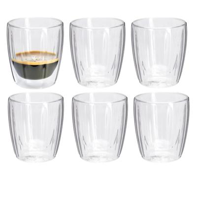 Excellent Houseware dubbelwandige Koffieglazen- 6x - espresso - 125 ml - D7 x H8 cm Excellent Houseware dubbelwandige Koffieglazen- 6x - espresso - 125 ml - D7 x H8 cm