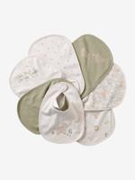 Set van 7 babyslabbetjes beige, bedrukt