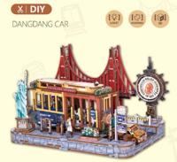 PlayfulMario Cable Car DangDang met verlichting Houten Modelbouw Creatief & Educatief