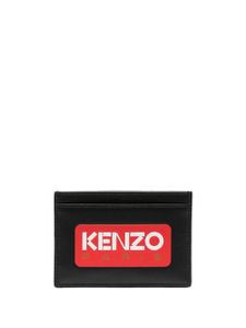 Kenzo porte-cartes en cuir à patch logo - Noir