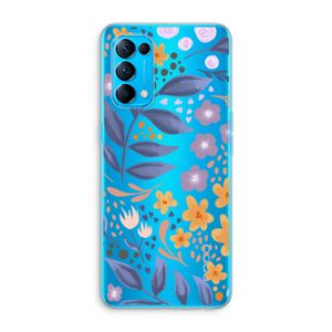 Flowers with blue leaves: Oppo Find X3 Lite Transparant Hoesje