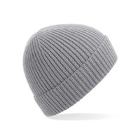 Ribbed beanie wintermuts in het lichtgrijs   -