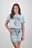 Ganni t-shirt T4278 chambray blue