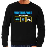 Apres ski trui winterport to do list zwart heren - Wintersport sweater - Foute apres ski outfit - thumbnail