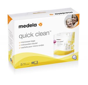 Doos van 5 desinfectiezakjes Quick Clean MEDELA voor magnetrons doorzichtig