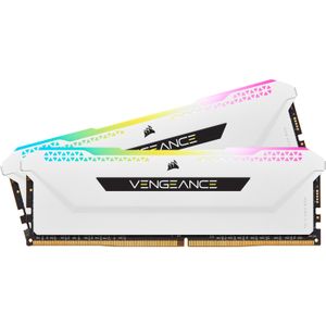 Corsair 16 GB DDR4-3200 Kit werkgeheugen CMH16GX4M2E3200C16W, Vengeance RGB PRO SL, XMP 2.0