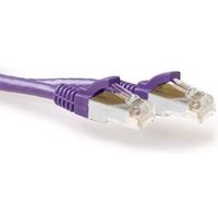 ACT Paarse 0,25 meter SFTP CAT6A patchkabel snagless met RJ45 connectoren - thumbnail