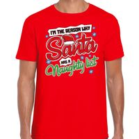 Fout Kerst shirt why santa has a naughty list rood voor heren - thumbnail