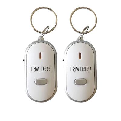 Bellatio Design Terugfluitende Sleutelhanger - 2x - wit - kunststof - 5 meter - sleutels terugvinden