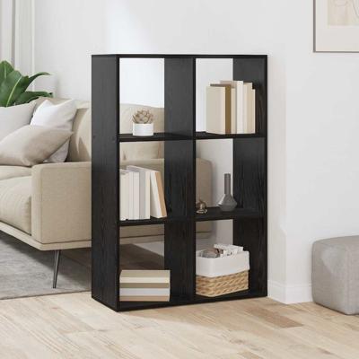 Boekenkast Zwart eiken 69.5 x 29 x 103.5 cm Bewerkt hout