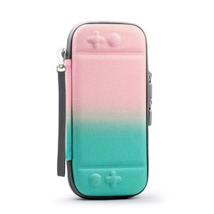 Case geschikt voor Nintendo Switch / Nintendo Switch OLED - Hardcover - Draagtas - Opbergtas - Case - Roze/Groen