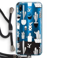 Cactusmotief: Huawei P20 Lite Transparant Hoesje met koord