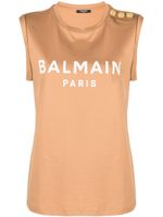Balmain haut à logo imprimé - Tons neutres Balmain haut à logo imprimé - Tons neutres