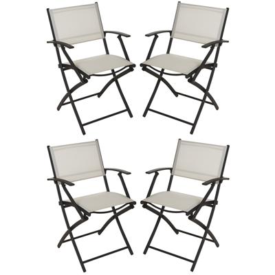 Klapstoel - 4x - beige - opklapbaar - 46 x 52 x 85 cm - staal/polyester - campingstoel/tuinstoel Klapstoel - 4x - beige - opklapbaar - 46 x 52 x 85 cm - staal/polyester - campingstoel/tuinstoel