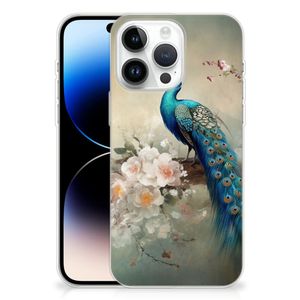 TPU Hoesje voor iPhone 14 Pro Max Vintage Pauwen